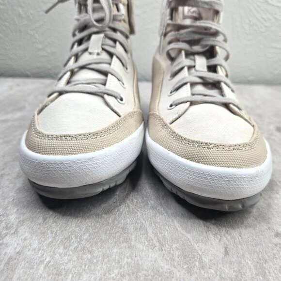 Keds Lace Up High Top Sneakers Tan Canvas Streetwear Casual Shoe Boots Size 7 - Picture 3 of 13